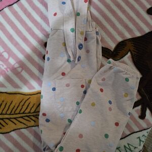 Baby Boden Multicolor Polka Dot Overalls SIZE 3 4 PINK BLUE